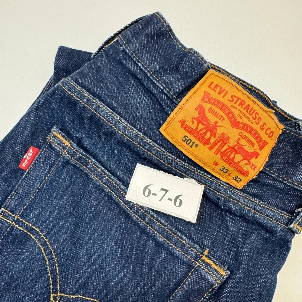 Levi's 501 Jeans Mens W33 L29 Dark Blue Indigo Classic Workwear